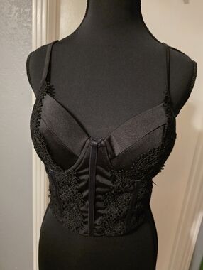 Black Lace Bustier Top Size L